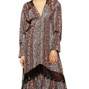 Topshop Long Sleeve Snake Print Dress NWOT / 10